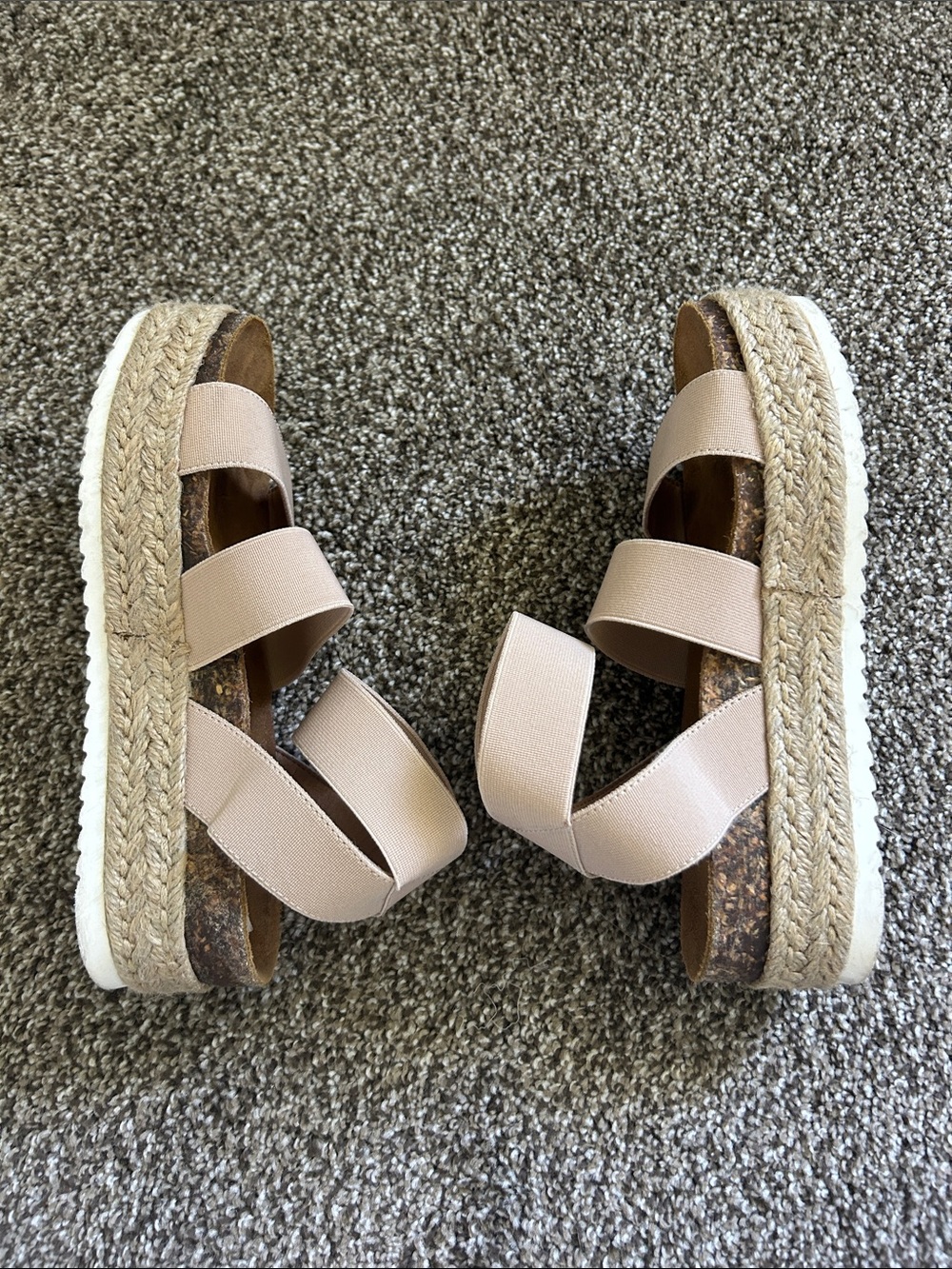 Steve Madden Womens Neutral Elastic Strap Platform Sandals - Nude - Picture 5 of 5